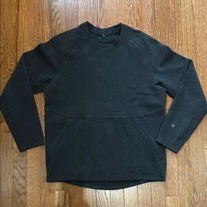 Lululemon Men's Dark Gray Textured Double-Knit Cotton Crewneck